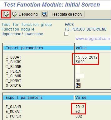 Test function module FI_PERIOD_DETERMINE