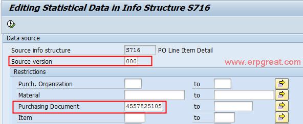 Edit Statistical Data in Info Structure S716