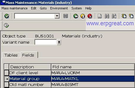 Mass Change of Material Group - Select Field
