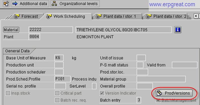 Material Master Work Scheduling View