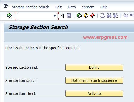 Activate the storage section search