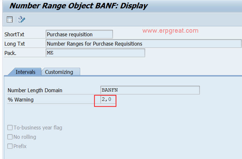 Number Range Object BANF